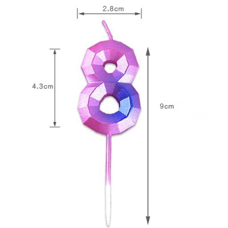 Tmdbyx Cây Nến Hình Số 0-9 Màu Vàng Hồng Trang Trí Bánh Sinh Nhật