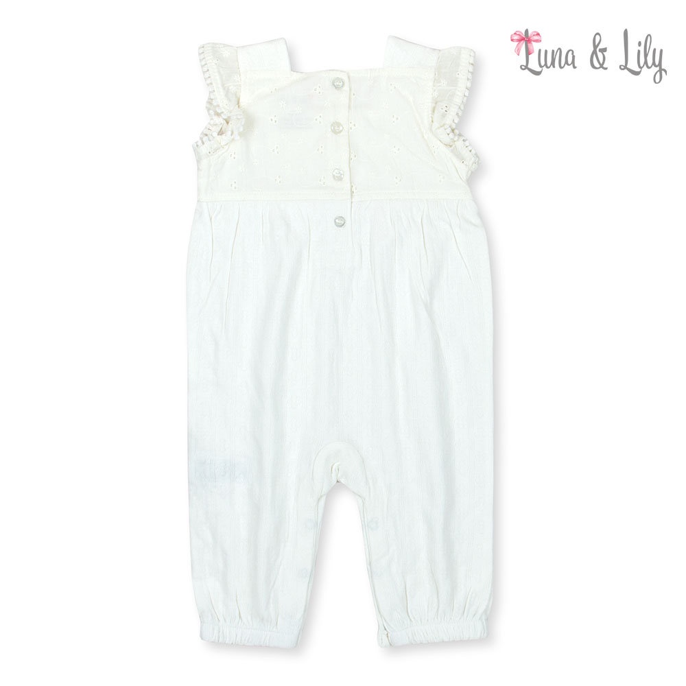 Bộ liền thân cho bé gái Romper body đùi màu trắng Mother’s Choice - kèm móc100% cotton mềm mại thoáng mát IT3161