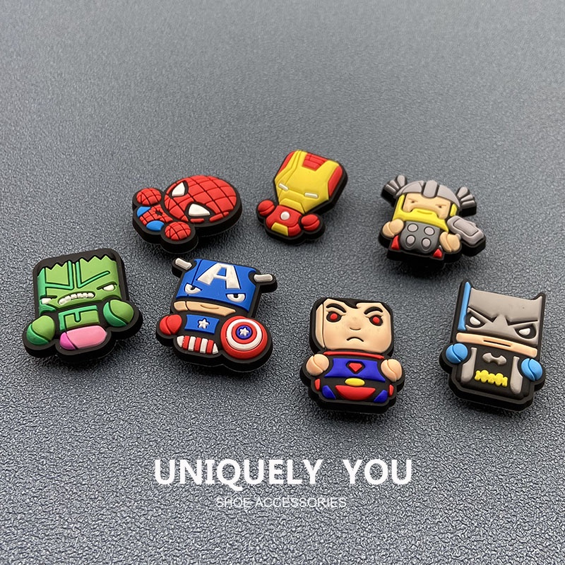 Phụ Kiện Khóa Giày crocs / jibbitz Marvel Hero Họa Tiết Nhân Vật Hoạt Hình