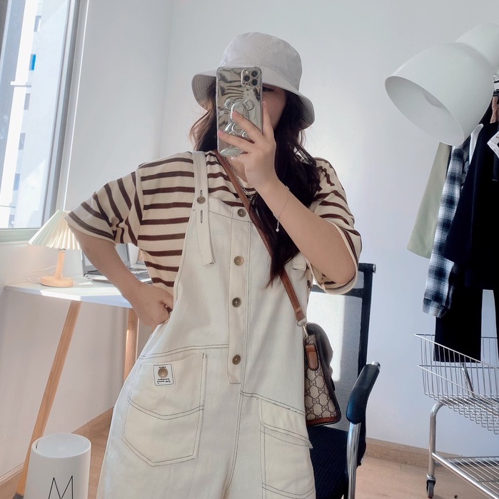 Yếm Quần Chỉ Nổi SS2 Phối Túi Hộp - Titto Closet