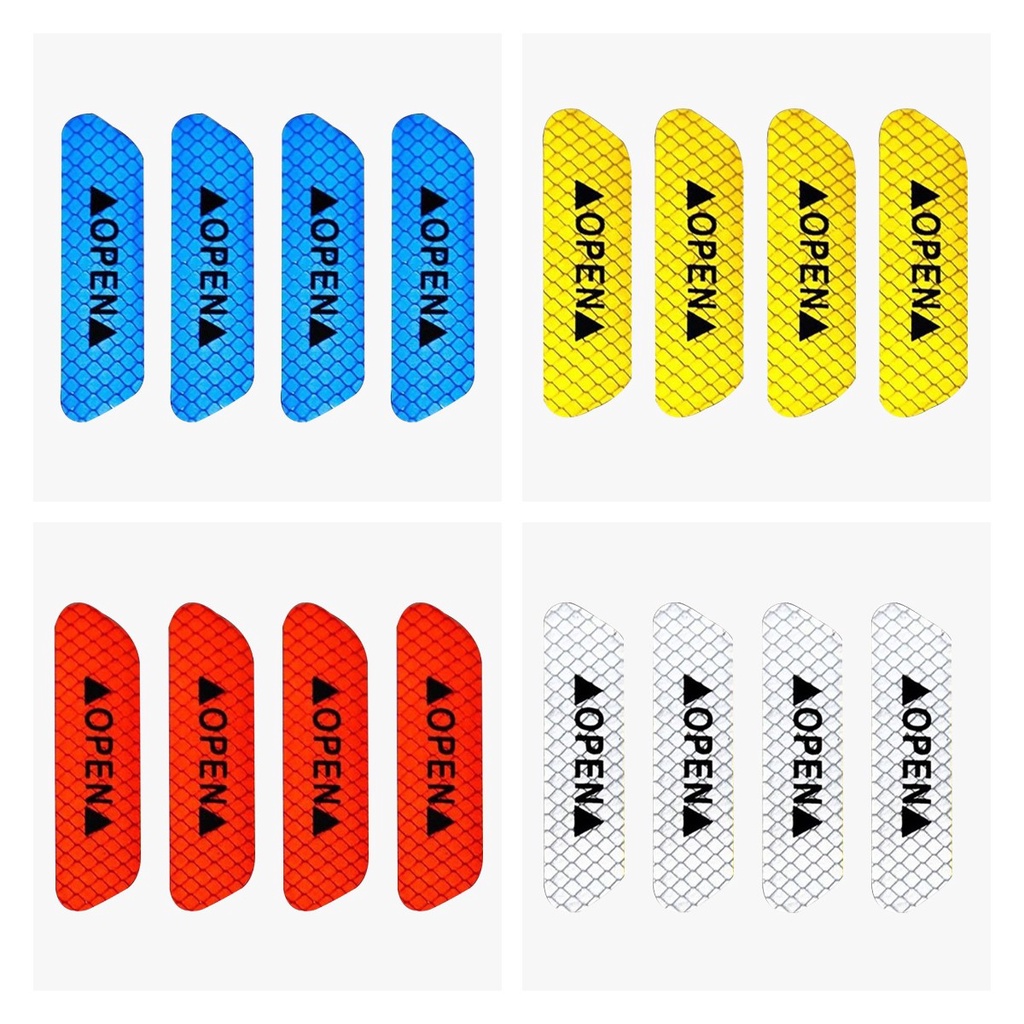 1 Bộ 4 Miếng Dán Cảnh Báo Mở Cửa Xe Hơi Phản Quang