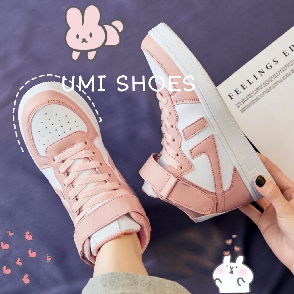 Giày thể thao cổ cao hàng đẹp, Giày cao cổ nữ nâng đế cao 3cm chất da thoáng chân phong cách cá tính đẹp | BigBuy360 - bigbuy360.vn