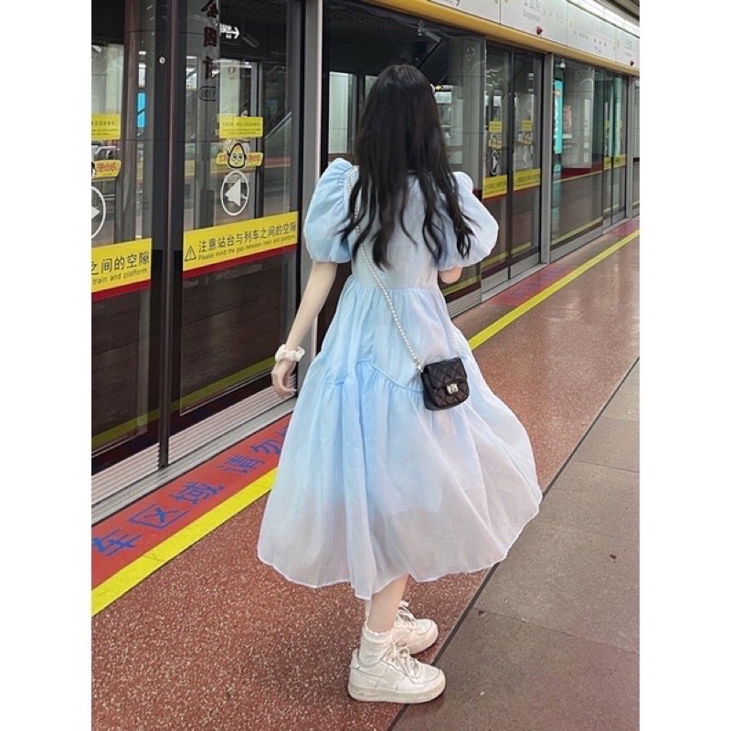 Váy tiểu thư có đai eo| PARADISE DRESS - BLUE CHIC
