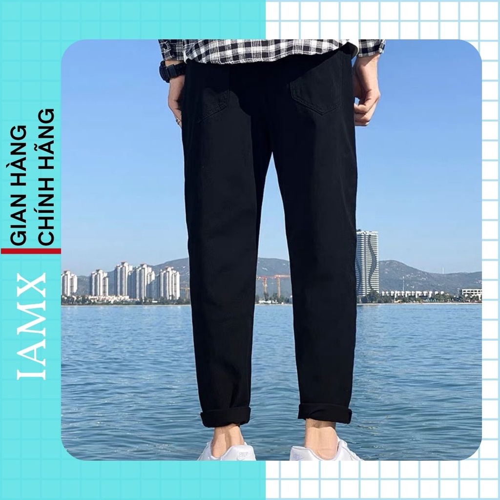 Quần Jean nam mầu đen xám ống xuong rộng. Quần baggy sinh viên