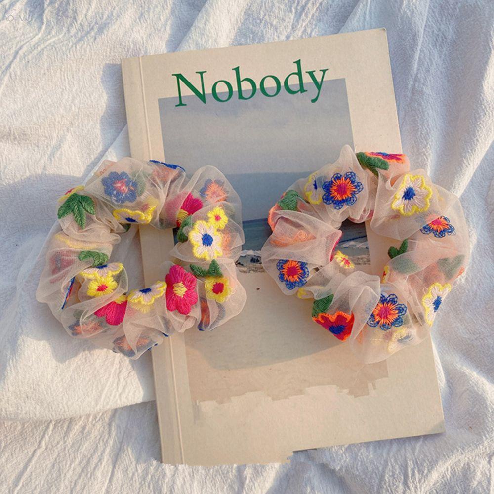 JUNE Dây Cột Tóc Lưới Trong Suốt Co Giãn Thời Trang Cho Nữ