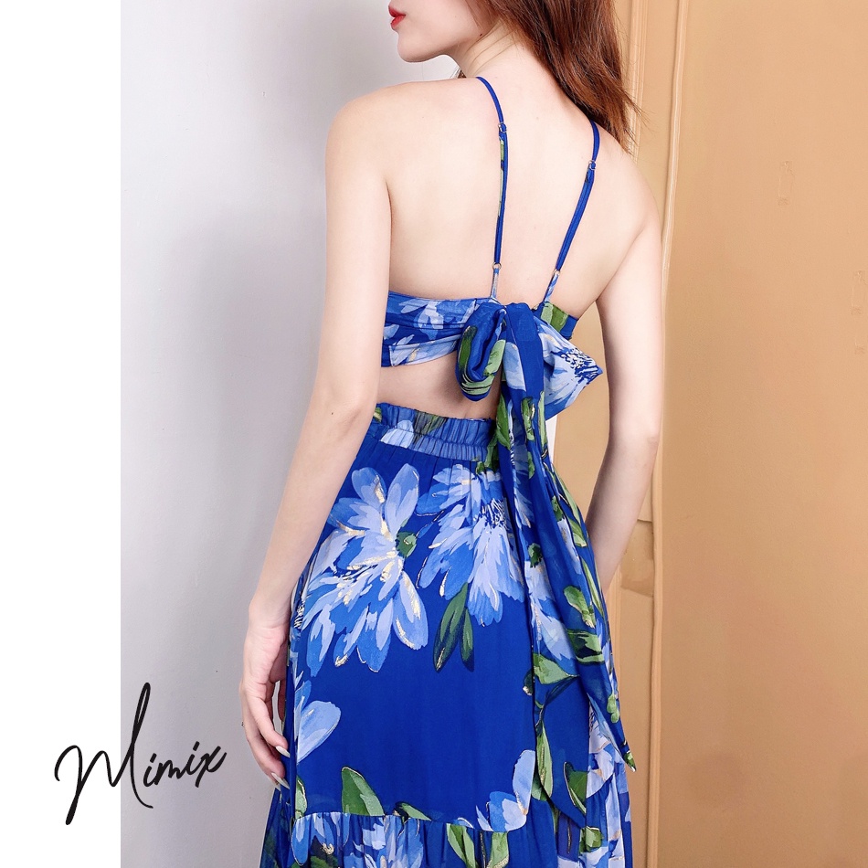 Set yếm hoa kèm chân váy xẻ tà MIMIX CH0220
