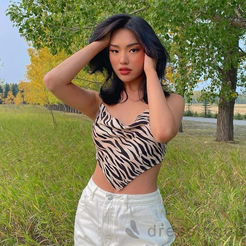 Áo Lửng Không Tay Họa Tiết Ngựa Vằn Thời Trang Cho Nữ | BigBuy360 - bigbuy360.vn