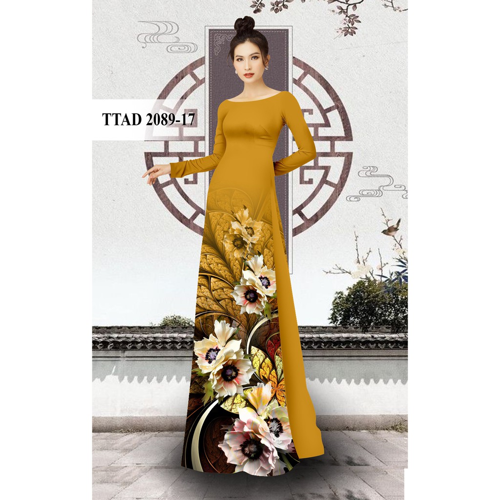 VẢI ÁO DÀI IN 3D HỌA TIẾT HOA VÀ LẬP THỂ