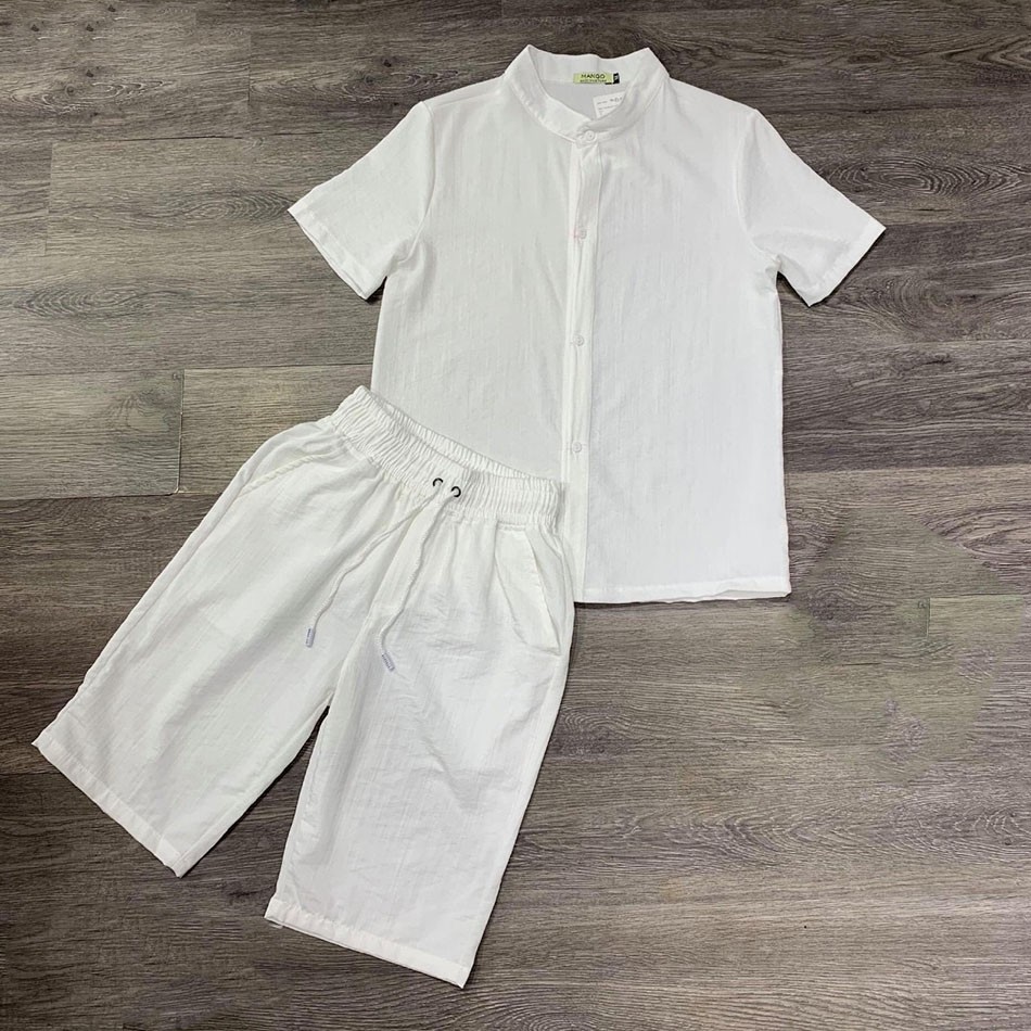bộ quần áo đũi ngắn tay nam, bộ quần áo nam vải đũi | BigBuy360 - bigbuy360.vn