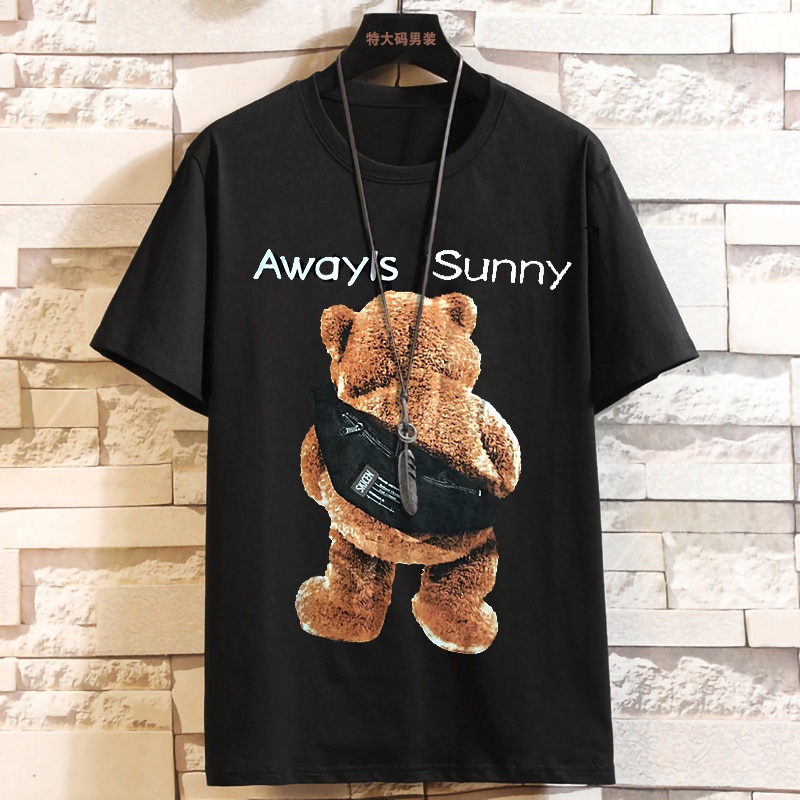 Áo thun nam form rộng chất 100% cotton mềm mịn thấm hút hồ hôi Familylove Gấu Always Sunny Hot Trend
