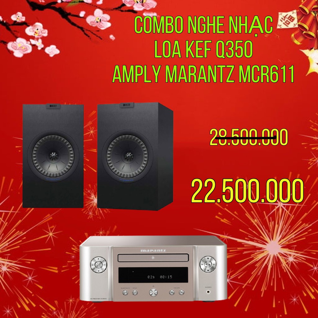 [Tặng 3M Dây Loa] COMBO NGHE NHẠC LOA KEF Q350 + AMPLY MARANTZ MCR611