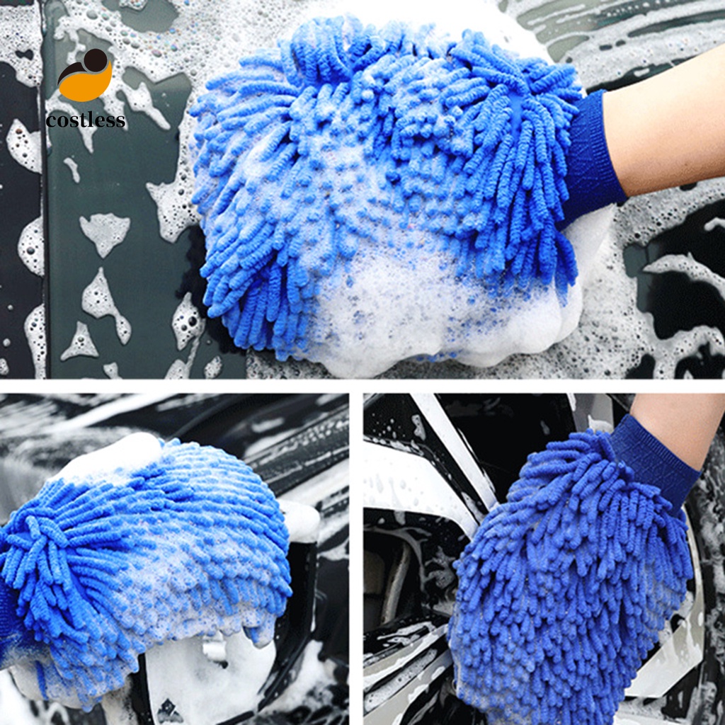 1 Găng Tay Chenille Một Mặt Mềm Mại Màu Sắc Ngẫu Nhiên Dùng Rửa Xe Hơi
