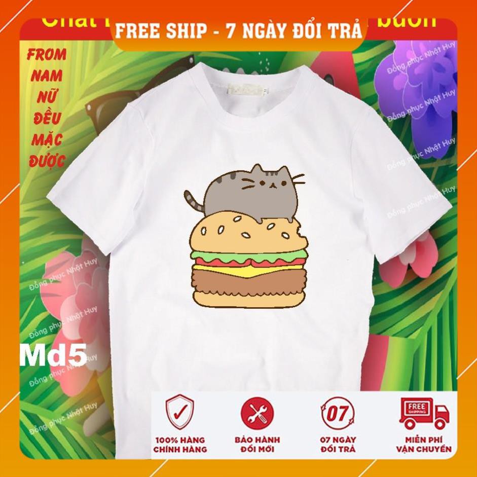 Áo thun mèo đen pusheen kawii MD5,phông, icoi, meo meo