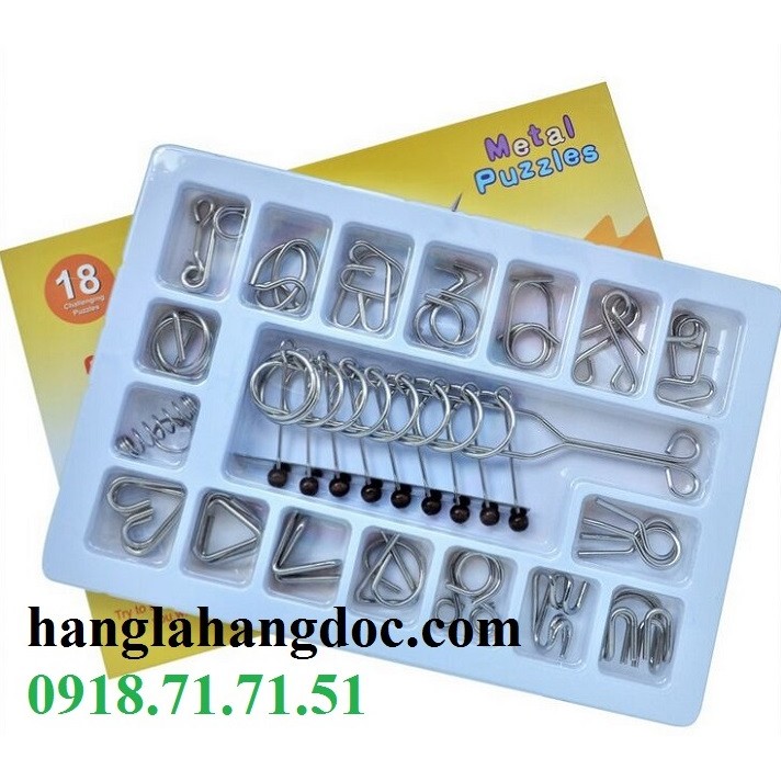 Trò chơi thử thách tháo lắp vòng sắt 18 món (Metal puzzle set of 18)