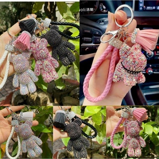Charm Gấu Đính Đá Treo Túi, Móc Khoá, Trang Trí, Phụ Kiện Treo Túi