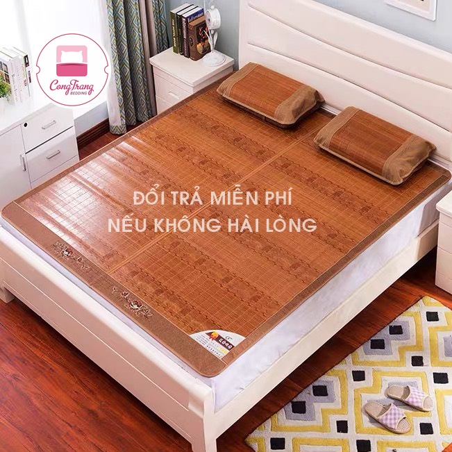 Chiếu trúc vân gỗ PHONG ANH, chiếu trúc tre in hoa tây bắc, cao bằng mùa hè mát lạnh nhiều size(1m/1m2/1m5/1m6/1m8/2m2)