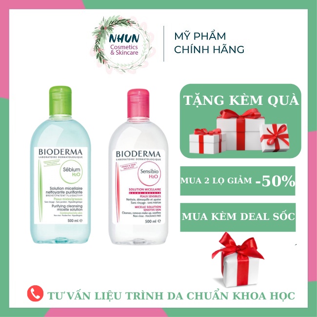 (Có bill) Nước tẩy trang Bioderma Senbio H2O 500ml pháp - Nhungshika