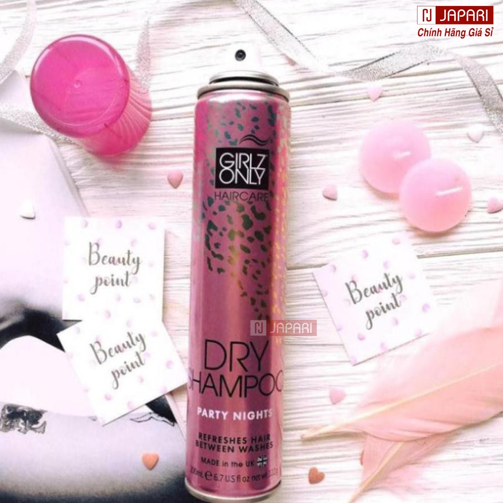 Dầu Gội Khô Girlz Only Dry Shampoo Dạng Xịt 200ml CHÍNH HÃNG- Dầu Gội Đầu Khô Girl Only Cam Phồng Tóc Hết Bết Tóc JAPARI
