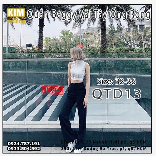 Quần tây ống rộng nữ bigsize, quần culottes bigsize 55-90kg