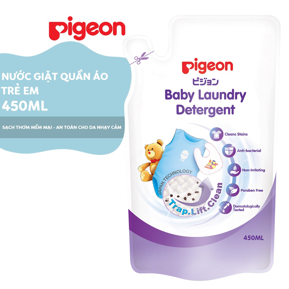 Nước giặt quần áo trẻ em Pigeon ECO túi 450ml