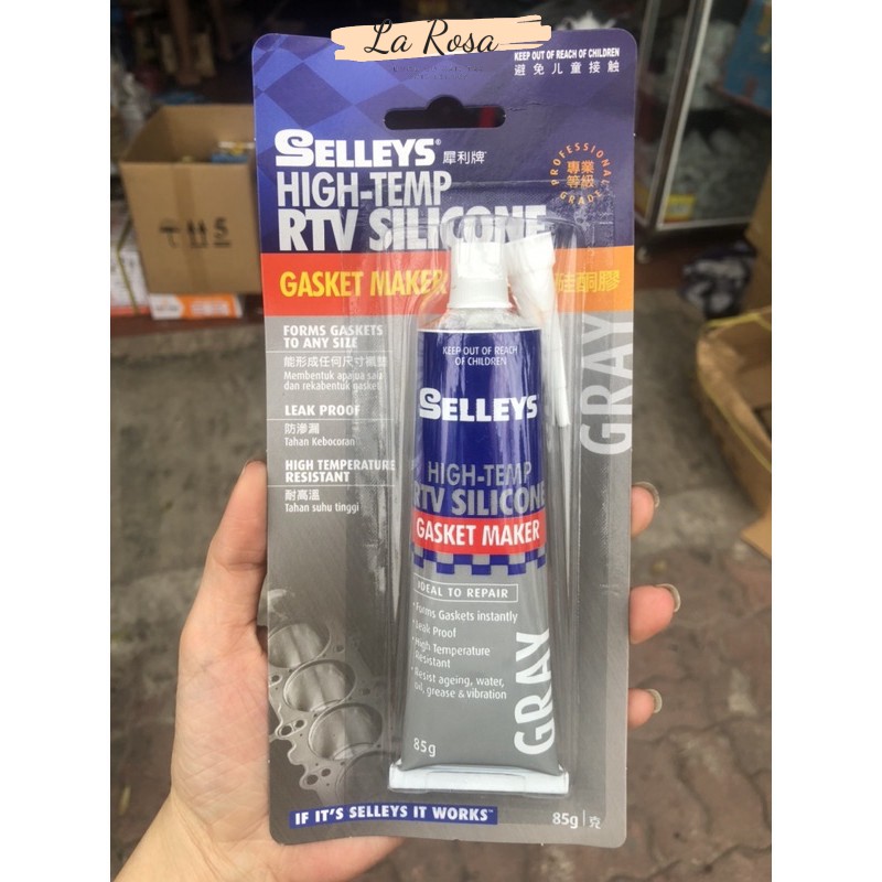 Keo silicone làm gioăng máy chịu nhiệt độ cao Selleys RTV Silicone 85g (màu ghi)