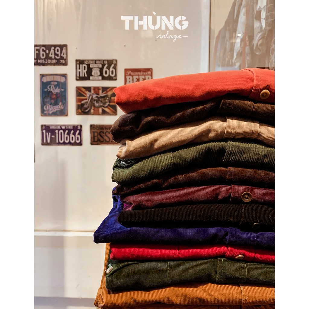 Áo sơ mi nhung tăm unisex | BigBuy360 - bigbuy360.vn