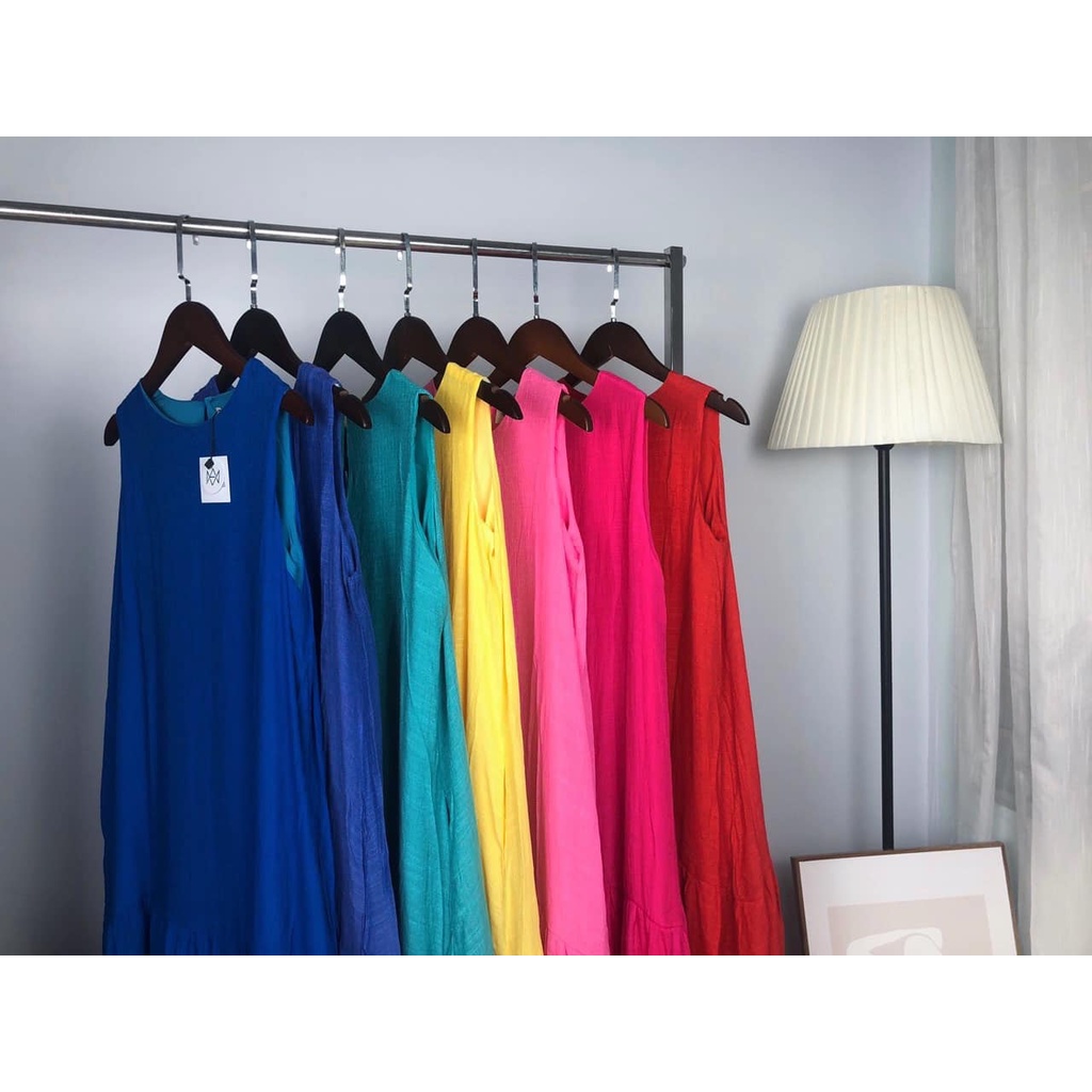 Đầm maxi đuôi cá, dáng dài màu hồng sen nhạt - M143