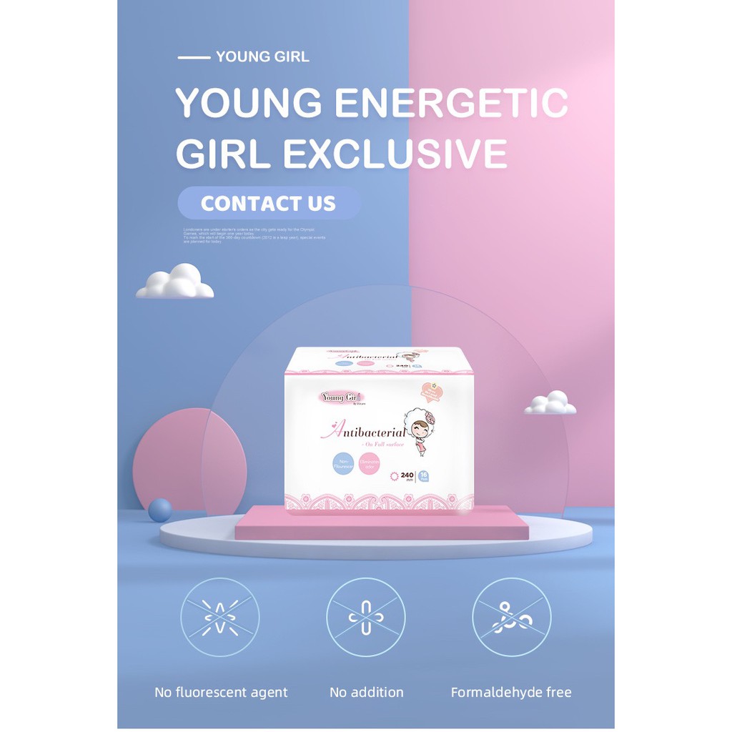 Băng vệ sinh UUcare Young Girl Ban ngày 240mm (Bộ 05 Gói)