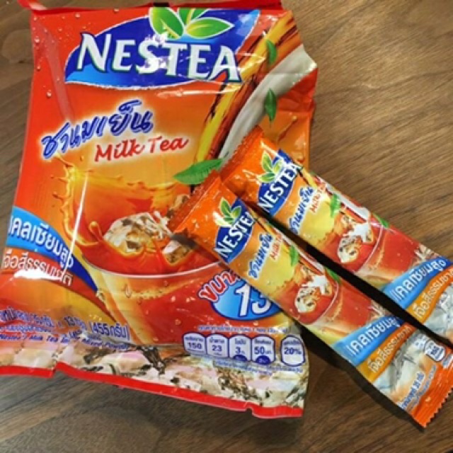 1 bịch trà sữa Nestea Thái Lan gồm 13 túi nhỏ bên trong