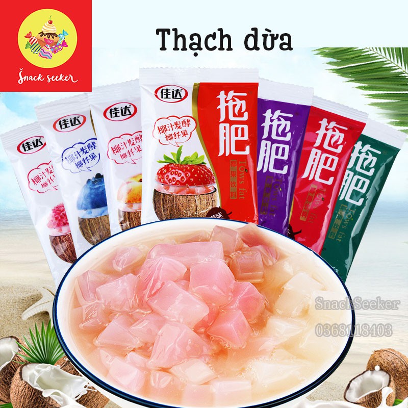 [Mã 267FMCGSALE giảm 8% đơn 500K] Thạch dừa - Có nước ép hoa quả - Dai dai, giòn giòn - Gói 35g- SNACK SEEKER