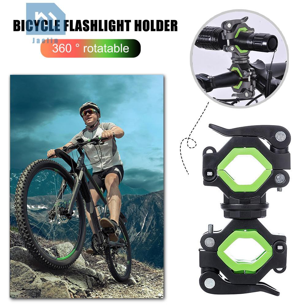 Jae【Ready Stock】Bike Rotating Flashlight Holder Bicycle Handlebar Light Mount Clamp Clip