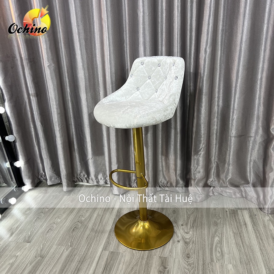 Ghế Chụp Hình, Ghế Makeup Chân Vàng K1 Sơn Tĩnh Điện Nhập Khẩu Mẫu Nỉ Nhung ( Ảnh Thật Shop Chụp)
