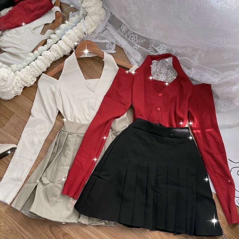 Set áo yếm + chân váy tennis