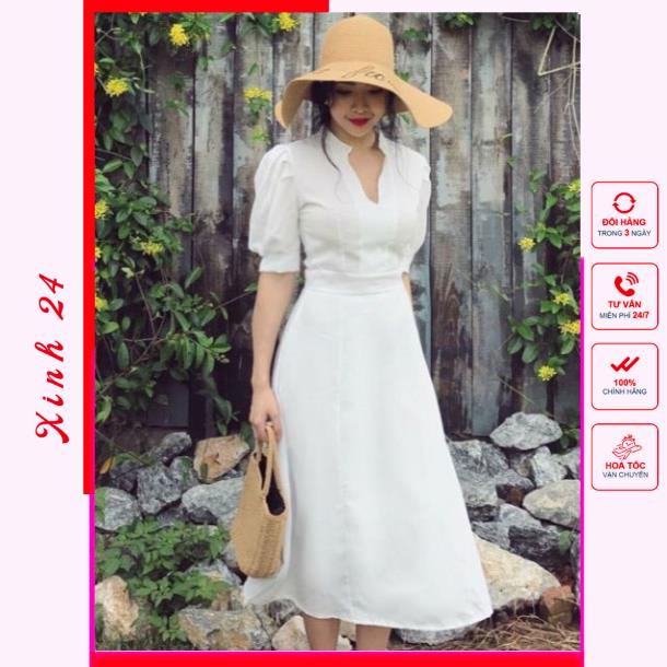 Đầm Váy Tay Phồng 3 Màu (Kèm Hình Thật) | BigBuy360 - bigbuy360.vn