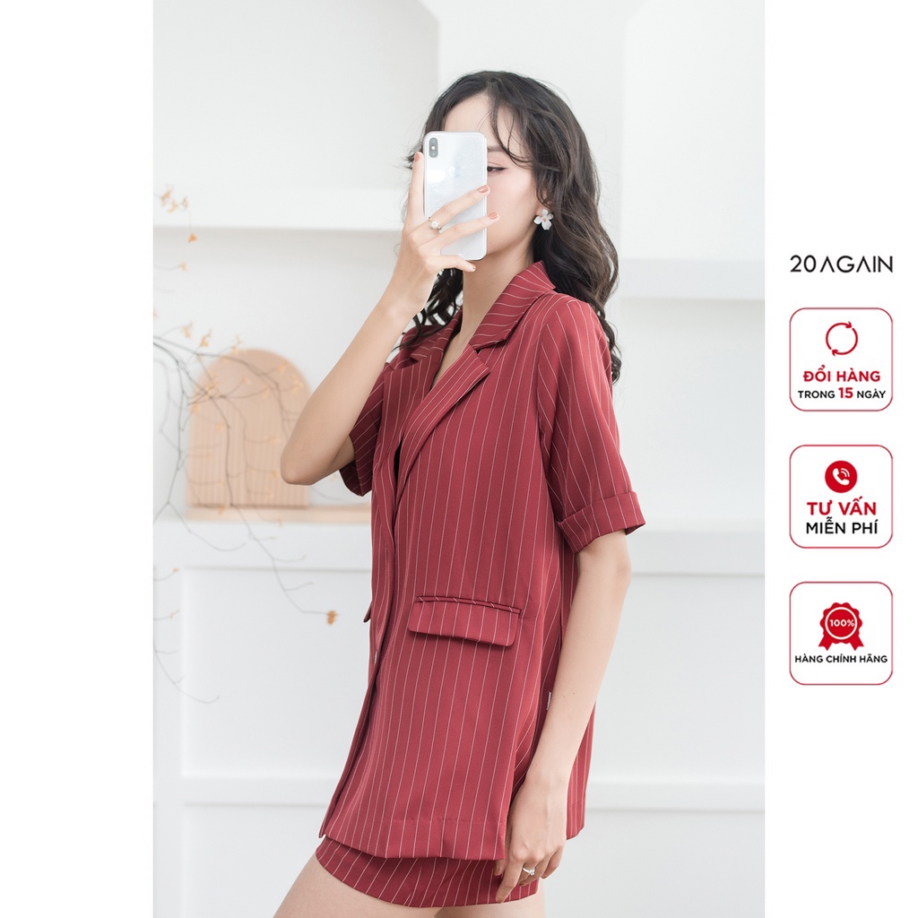 Áo blazer cổ bẻ ve 20Again, thiết kế độc đáo, sành điệu ABA2420 | BigBuy360 - bigbuy360.vn