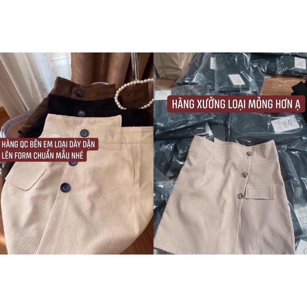 Chân váy chữ a chất nhung tăm hàng QC loại 1 | BigBuy360 - bigbuy360.vn
