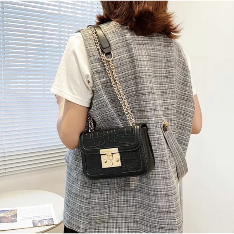 🌿Túi Xách Nữ - HÀNG ĐẸP dáng hộp basic da vân♥️🥰