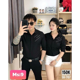 Freeship-99k-áo sơ mi đôi dubai đen huyền thoại