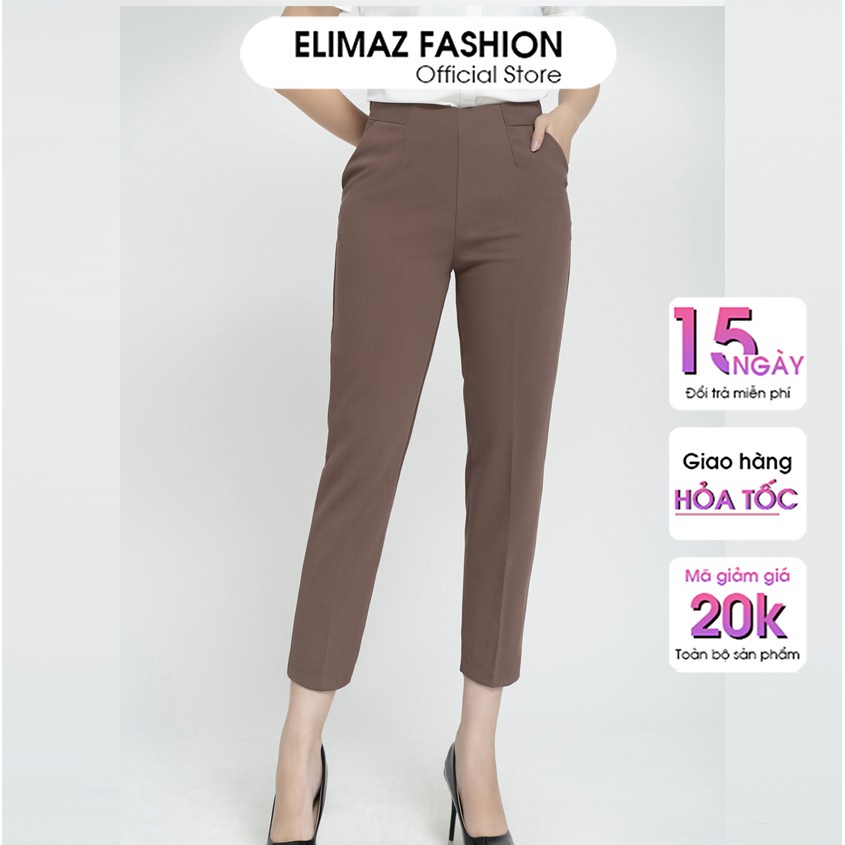 Quần âu nữ công sở Elimaz cạp cao khoá sườn, chất liệu tuyết mưa hàn cao cấp không bai xù! - HÀNG MỚI