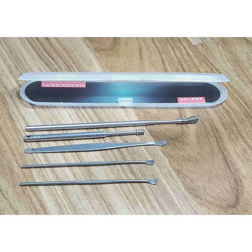 Bộ Dụng Cụ Ráy Tai 6 Món Trong Hộp ( kèm chổi)