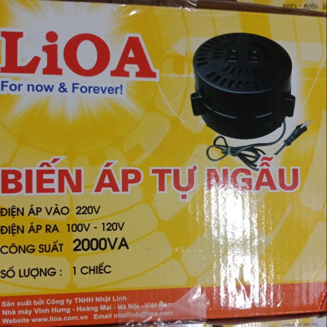 Biến áp đổi nguồn Lioa 2000VA-1500-1200-1000VA/ Tặng phích chuyển đổi Lioa