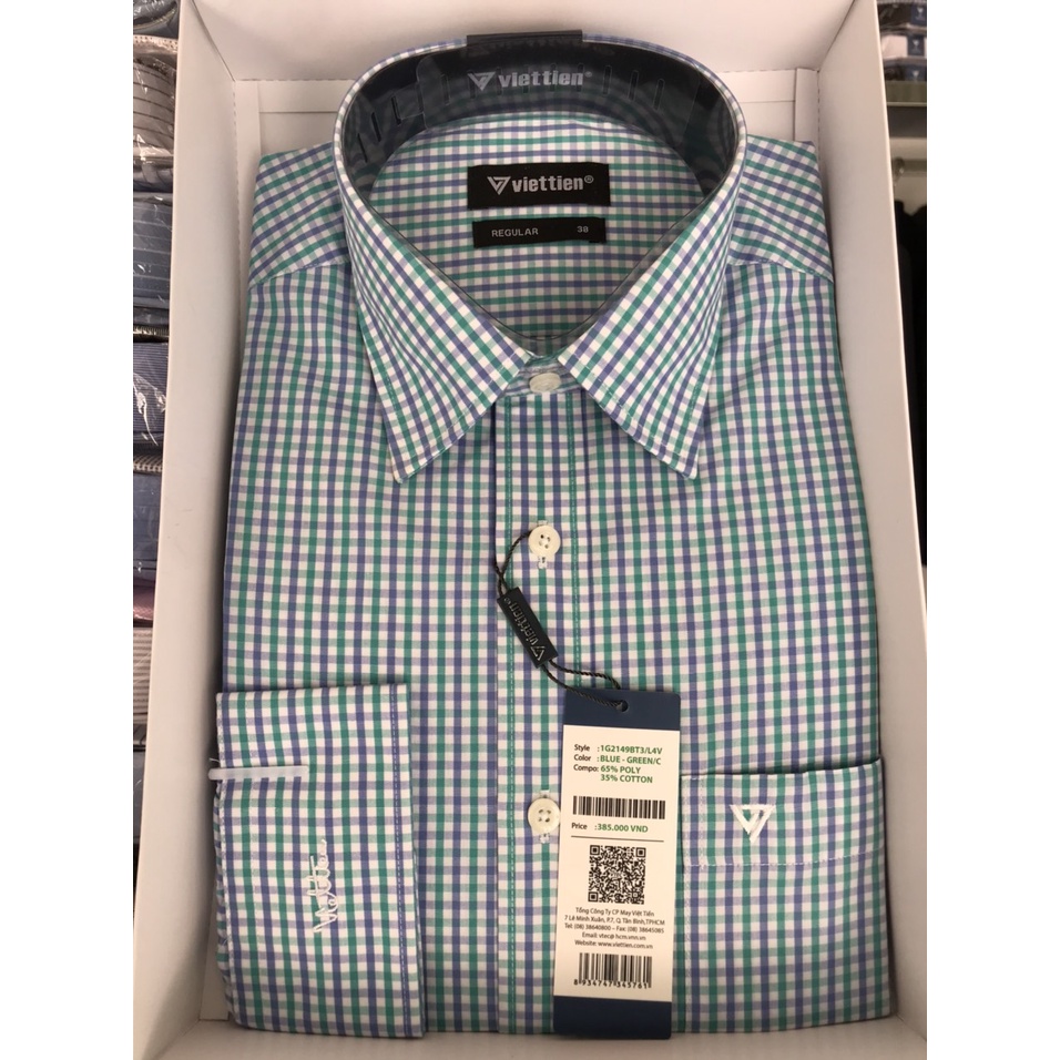 Áo sơ mi dài tay hiệu Việt tiến form regular