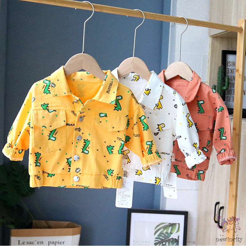Áo Khoác Hoạ Tiết Khủng Long Hoạt Hình Phong Cách Hàn Quốc Cho Bé
