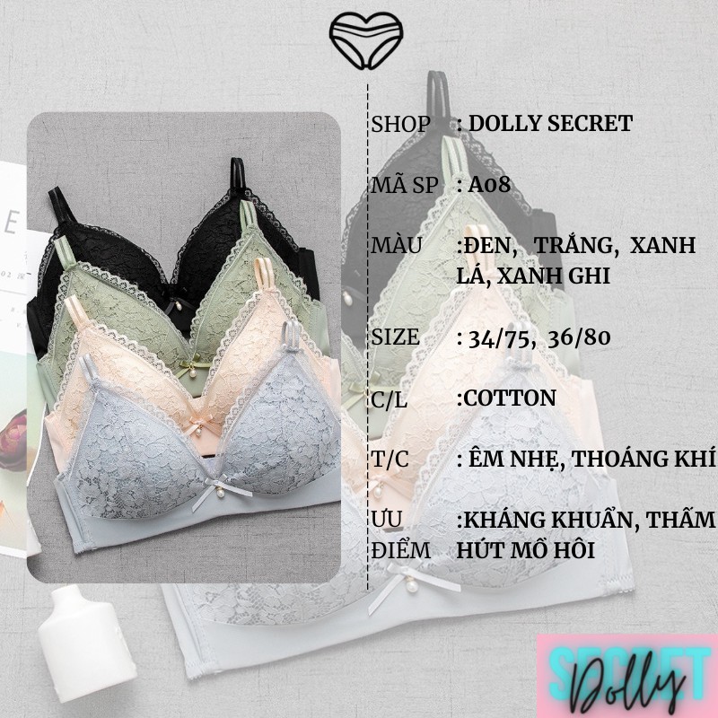 Áo lót nữ đệm dày có gọng nâng ngực sexy gợi cảm siêu mềm mại êm ái DOLLY SECRET A12 | BigBuy360 - bigbuy360.vn