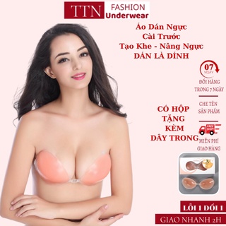 Áo dán ngực silicon cài trước tạo khe dùng nhiều lần,, áo ngực nữ dán TTN Underwear