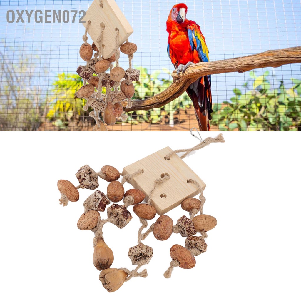 Oxygen072 Vẹt Nuts nhai Đồ chơi bằng gỗ Khối chim Cắn có móc cho vẹt đuôi dài Cockatiels