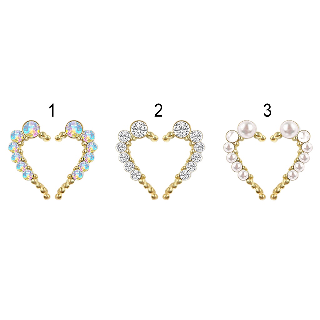 Bộ 10 Phụ Kiện Trang Trí Móng Tay Hình Trái Tim Bằng Hợp Kim DIY