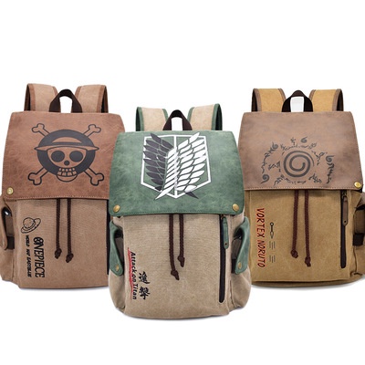 Ba lô đi học vải canvas họa tiết hoạt hình Anime One Piece Midoriya Izuku Mo Dao Zu Shi Attack On Titan