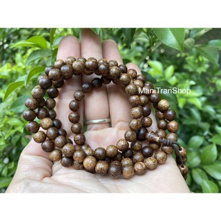 Vòng Tay Trầm Hương Tự Nhiên 6mm 108 Hạt - Trầm Thật Thơm Tinh Khiết