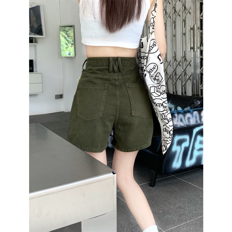 Quần Short Denim Mỏng Dáng Chữ A Lưng Cao Thời Trang Mùa Hè Hàn Quốc Mới 2022 Cho Nữ